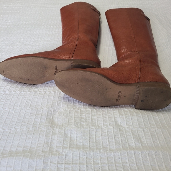 Madewell Sidney Women's Classic Knee High Tall Brown Leather Riding Boots Sz 9 - Picture 6 of 14